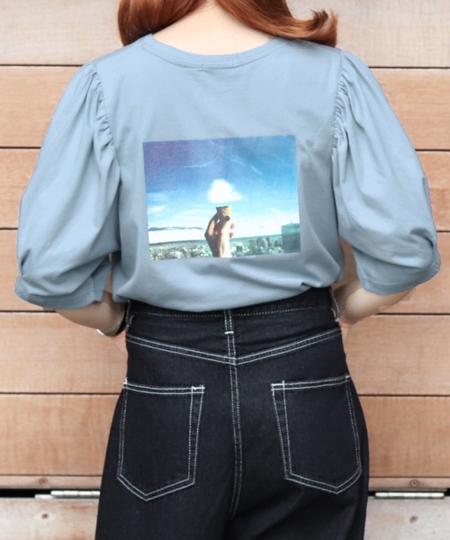 PairPair(ペアペア)の「アイスクリームフォトT(Tシャツ/カットソー・レディース・ライトブルー/オフホワイト/ラベンダー/スミクロ・FREE)」の16枚目の写真