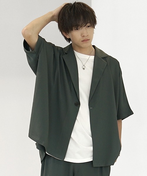 MinoriTY】とろみ素材ビッグドルマンテーラードジャケット メンズ