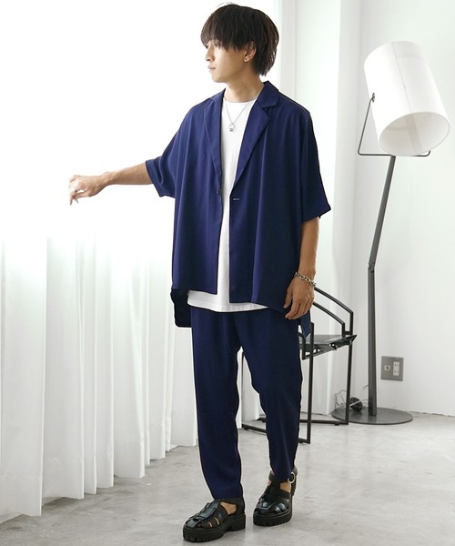 MinoriTY（マイノリティ）の「【MinoriTY】とろみ素材ビッグドルマンテーラードジャケット メンズ ライトアウター オーバーサイズ ビッグシルエット ルーズフィット 夏服（テーラードジャケット・メンズ・ベージュ/グレー/ブラウン/チャコール/グレイッシュベージュ/ライトブルーグレー/チャコールグレー/ダークグリーン/ライトベージュ/ダークブルー・M/L/S）」の13枚目の写真