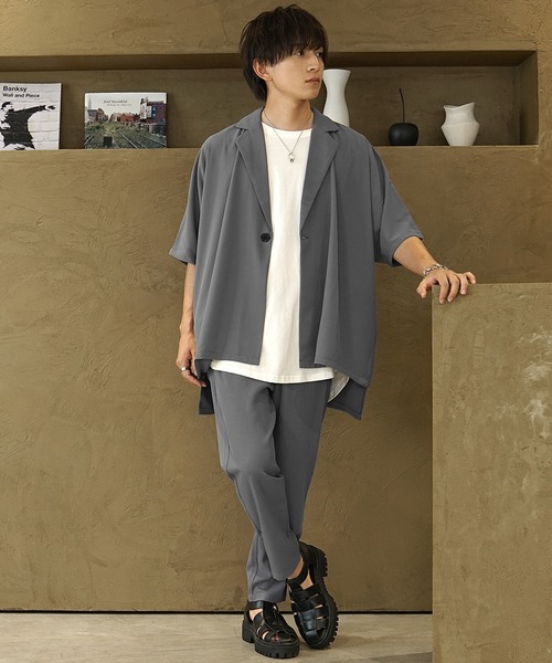 Mサイズ　テーラード 楽天市場】テーラードジャケット メンズ 水色/ブルー ピークドラペル