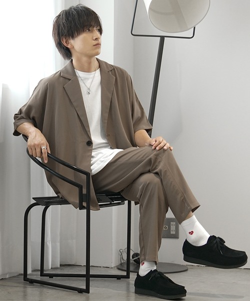 MinoriTY（マイノリティ）の「【MinoriTY】とろみ素材ビッグドルマンテーラードジャケット メンズ ライトアウター オーバーサイズ ビッグシルエット ルーズフィット 夏服（テーラードジャケット・メンズ・ベージュ/グレー/ブラウン/チャコール/グレイッシュベージュ/ライトブルーグレー/チャコールグレー/ダークグリーン/ライトベージュ/ダークブルー・M/L/S）」の21枚目の写真