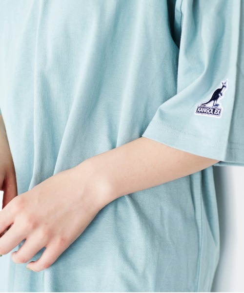 KANGOL EXTRA COMFORT（カンゴールエクストラコンフォート）の「WEB別注【KANGOL EXTRA COMFORT(カンゴール エクストラ コンフォート)】サイドスリットオーバーサイズTシャツ（Tシャツ/カットソー・レディース・パープル/オフホワイト/マスタード/ブラック/ブラウン/モカ/ライトグリーン/ネイビー/ベージュ/チャコールグレー・LL/L/M）」の19枚目の写真