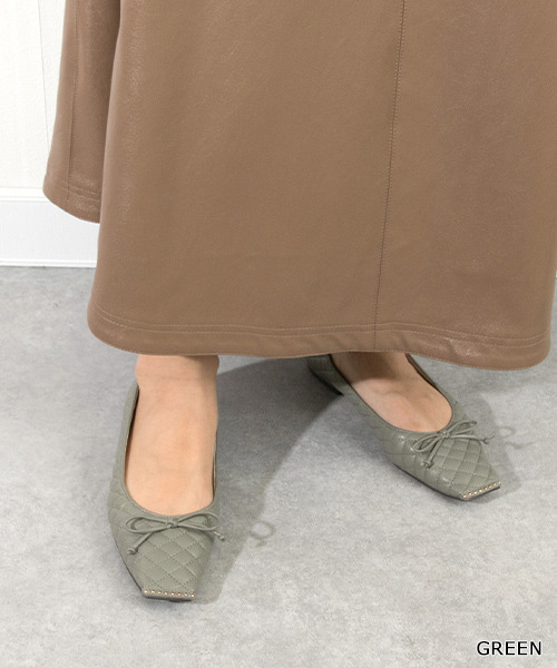 RANDA（ランダ）の「キルティングフラットパンプス（パンプス・レディース・ブラック/ブラウン/グリーン・23/24/25/22/25.5/22.5/24.5/23.5）」の21枚目の写真