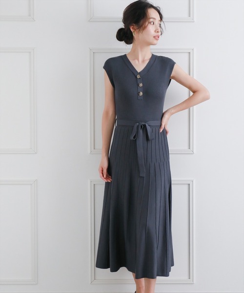 aw新作 フレンチスリーブニットワンピース ワンピース Clear クリア のファッション通販 Zozotown