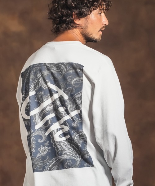 Jih Nunc（ジーヌンク）の「mlt3095-ロングスリーブプリントTシャツ -Jih×Paisley-（Tシャツ/カットソー・メンズ・ネイビー/ブラウン/ブラック・L/M）」の3枚目の写真