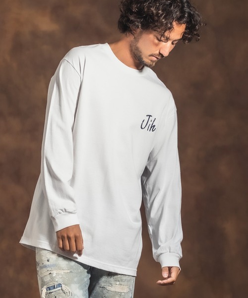 Jih Nunc（ジーヌンク）の「mlt3095-ロングスリーブプリントTシャツ -Jih×Paisley-（Tシャツ/カットソー・メンズ・ネイビー/ブラウン/ブラック・L/M）」の19枚目の写真