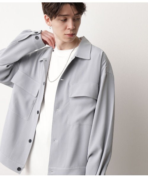 JUNRED（ジュンレッド）の「ステッチWフラップブルゾン（ブルゾン・メンズ・ブラック/ベージュ/サックスブルー・S/M/L）」の3枚目の写真