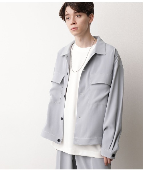 JUNRED（ジュンレッド）の「ステッチWフラップブルゾン（ブルゾン・メンズ・ブラック/ベージュ/サックスブルー・S/M/L）」の7枚目の写真