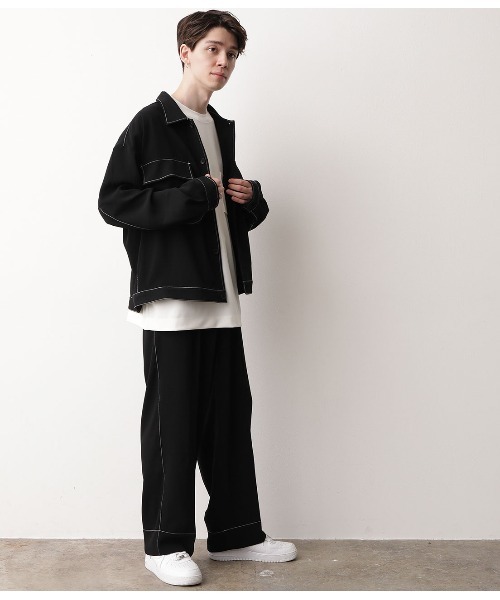 JUNRED（ジュンレッド）の「ステッチWフラップブルゾン（ブルゾン・メンズ・ブラック/ベージュ/サックスブルー・S/M/L）」の8枚目の写真