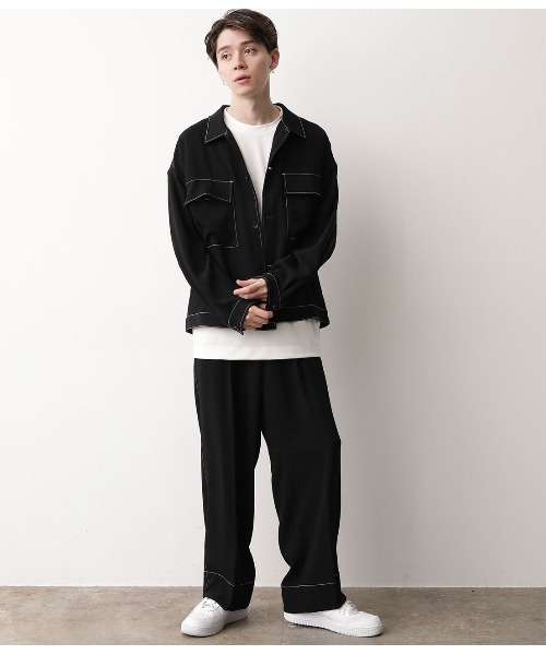 JUNRED（ジュンレッド）の「ステッチWフラップブルゾン（ブルゾン・メンズ・ブラック/ベージュ/サックスブルー・S/M/L）」の9枚目の写真