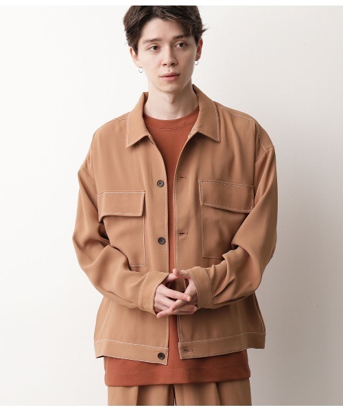 JUNRED（ジュンレッド）の「ステッチWフラップブルゾン（ブルゾン・メンズ・ブラック/ベージュ/サックスブルー・S/M/L）」の14枚目の写真