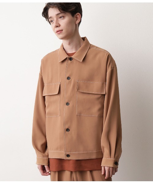 JUNRED（ジュンレッド）の「ステッチWフラップブルゾン（ブルゾン・メンズ・ブラック/ベージュ/サックスブルー・S/M/L）」の15枚目の写真