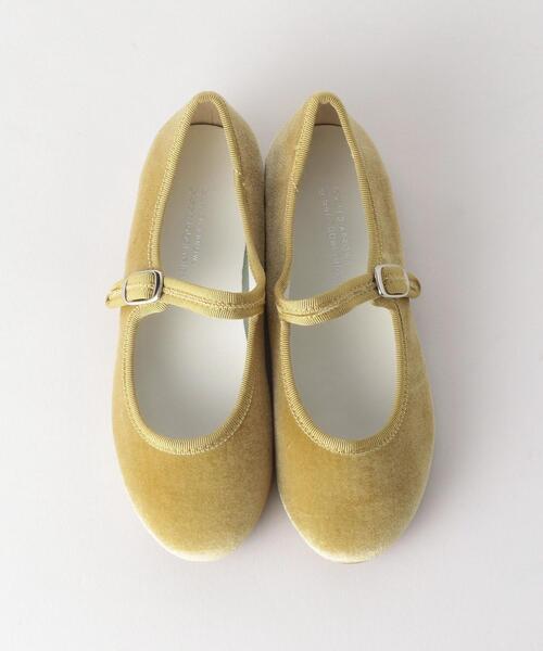 green label relaxing(グリーンレーベルリラクシング)の「◆GLR ストラップフラット 17cm-22cm(バレエシューズ・キッズ・ブラック/イエロー/ライム・22cm/17cm/18cm/19cm/20cm/21cm)」の1枚目の写真