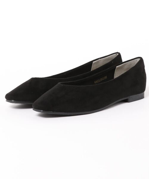 AMERICAN HOLIC（アメリカンホリック）の「スリムスクエアトウVカットフラットパンプス　＊（パンプス・レディース・グレイッシュベージュ/ブラック/ブラウン・L/S/M）」の2枚目の写真