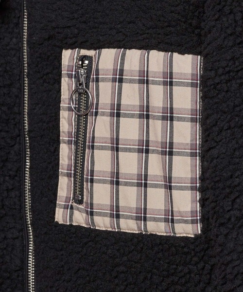 NILWAY(ニルウェイ)の「チェック柄 ポケット オーバー ボアブルゾン(ブルゾン・レディース・ブラウン/ベージュ/ブラック/アイボリー/ブルー系・SMALL/MEDIUM/LARGE)」の14枚目の写真