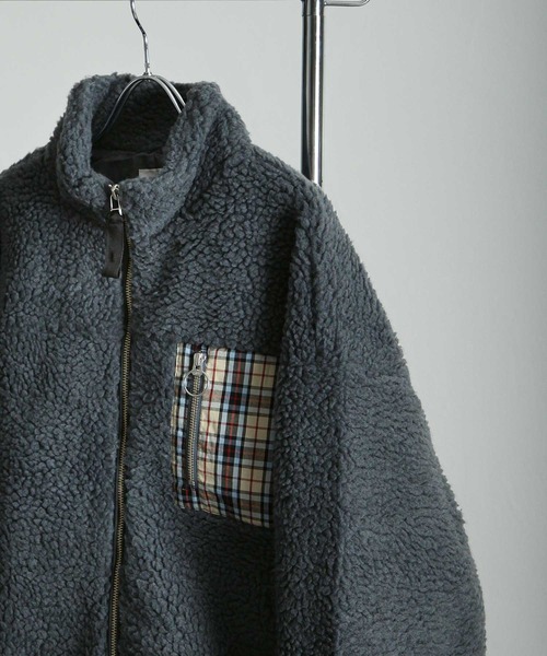 NILWAY（ニルウェイ）の「チェック柄 ポケット オーバー ボアブルゾン