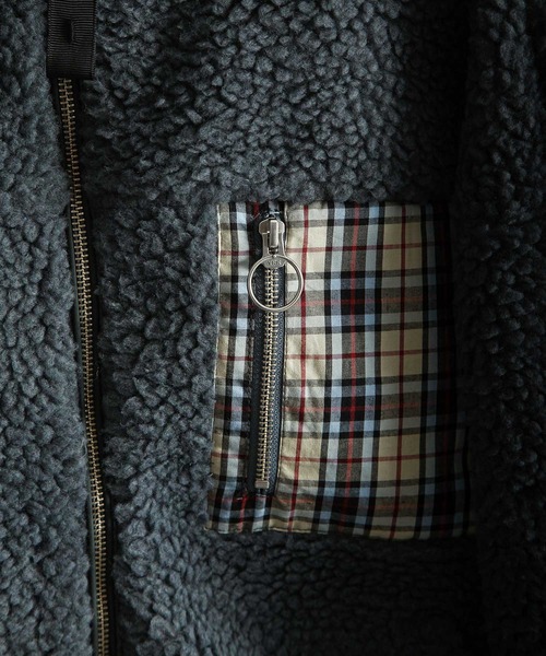 NILWAY(ニルウェイ)の「チェック柄 ポケット オーバー ボアブルゾン(ブルゾン・レディース・ブラウン/ベージュ/ブラック/アイボリー/ブルー系・SMALL/MEDIUM/LARGE)」の22枚目の写真