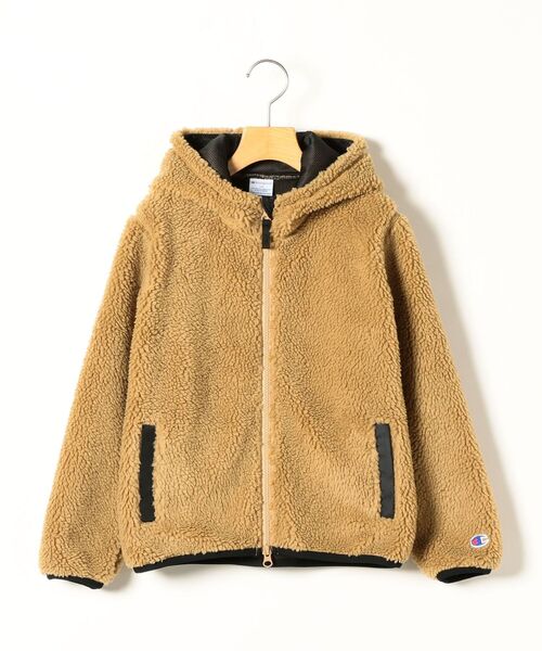 Champion(チャンピオン)の「SHIPS any×Champion: ボア フリース フーディ/パーカー◇(ブルゾン・キッズ・オフホワイト/ブラック/ベージュ・110/120/130/140)」の1枚目の写真