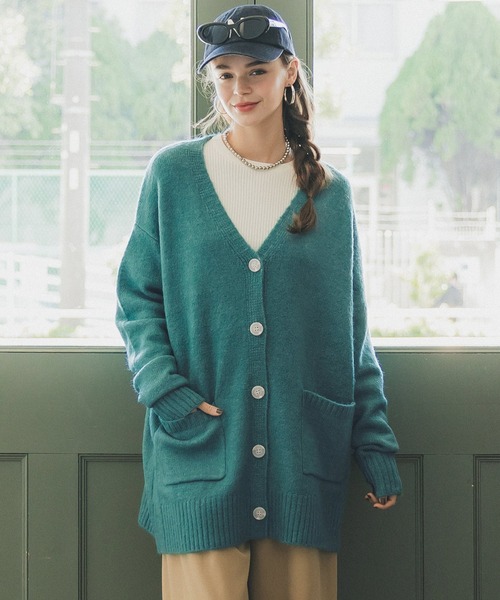 coca（coca）（コカ）の「＼＼新色登場／／ふあふあヤク風ニットカーディガン（カーディガン/ボレロ・レディース・チャコールグレー/アイボリー/ライトグレー/ブルー/ブラック/ピンク/ダークベージュ/ライトグリーン/ダークブラウン・ONE SIZE/M/L）」の8枚目の写真