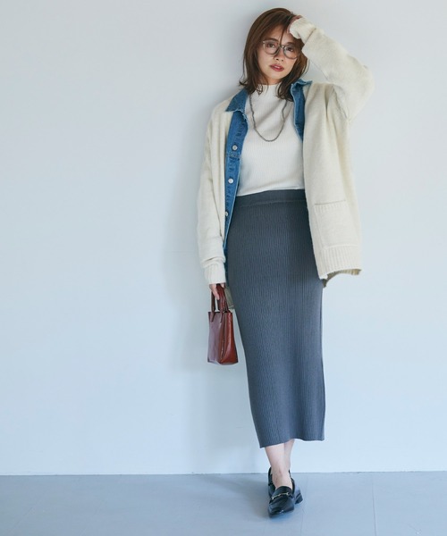 coca（coca）（コカ）の「＼＼新色登場／／ふあふあヤク風ニットカーディガン（カーディガン/ボレロ・レディース・チャコールグレー/アイボリー/ライトグレー/ブルー/ブラック/ピンク/ダークベージュ/ライトグリーン/ダークブラウン・ONE SIZE/M/L）」の14枚目の写真