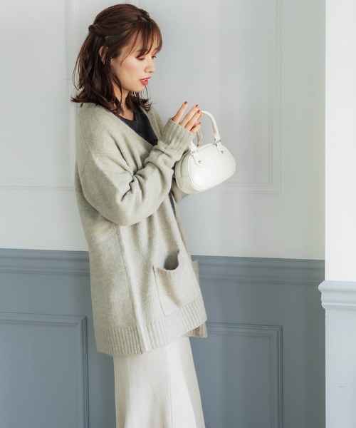 coca（coca）（コカ）の「＼＼新色登場／／ふあふあヤク風ニットカーディガン（カーディガン/ボレロ・レディース・チャコールグレー/アイボリー/ライトグレー/ブルー/ブラック/ピンク/ダークベージュ/ライトグリーン/ダークブラウン・ONE SIZE/M/L）」の15枚目の写真