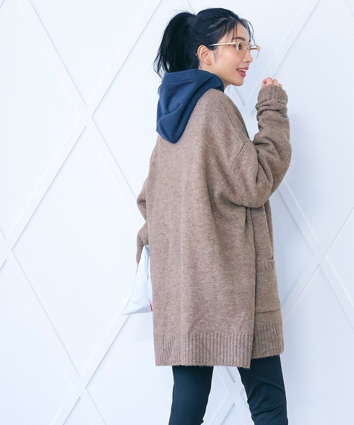 coca（coca）（コカ）の「＼＼新色登場／／ふあふあヤク風ニットカーディガン（カーディガン/ボレロ・レディース・チャコールグレー/アイボリー/ライトグレー/ブルー/ブラック/ピンク/ダークベージュ/ライトグリーン/ダークブラウン・ONE SIZE/M/L）」の13枚目の写真