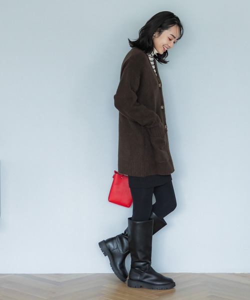 未使用✩レッキス✩黒✩ファーコート✩柔らかふかふか✩フラワーボタン✩太いお袖 セール】＼＼新色登場／／ふあふあヤク風ニットカーディガン