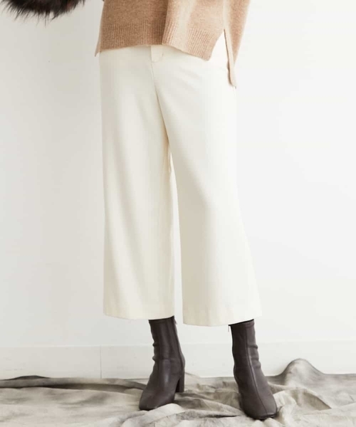 機能性素材 洗える 裏起毛ワイドクロップドパンツ その他パンツ Michel Klein ミッシェル クラン のファッション通販 Zozotown
