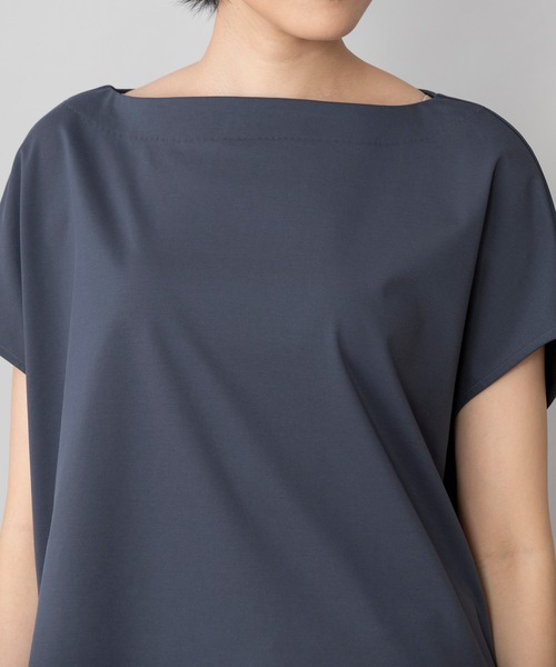 Munich(ミューニック)の「コットンポリエステルストレッチインターロック スリーブレストップス(セットアップ可)(Tシャツ/カットソー・レディース・ブラック/ダークグレー/グレイッシュベージュ・FREE)」の18枚目の写真