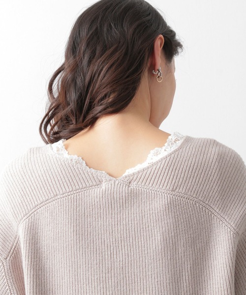 LEPSIM(レプシィム)の「抗菌レースインナー長袖 924816(Tシャツ/カットソー・レディース・チャコールグレー/オフホワイト/グレイッシュベージュ・MEDIUM/LARGE)」の5枚目の写真