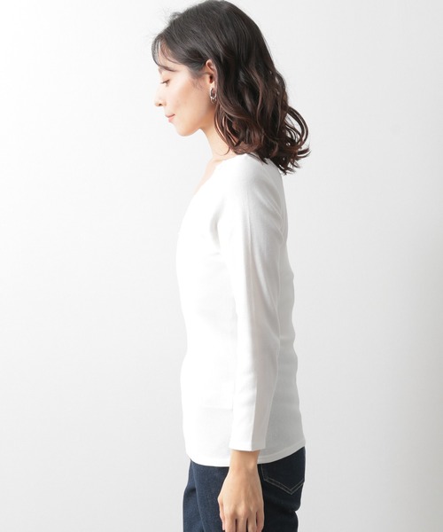 LEPSIM(レプシィム)の「抗菌レースインナー長袖 924816(Tシャツ/カットソー・レディース・チャコールグレー/オフホワイト/グレイッシュベージュ・MEDIUM/LARGE)」の7枚目の写真
