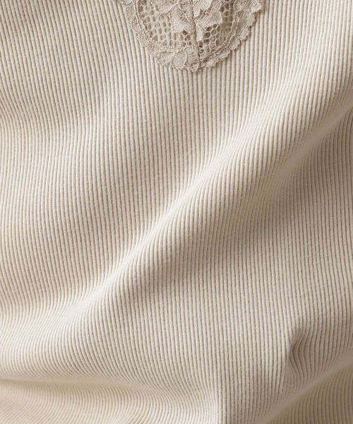 LEPSIM(レプシィム)の「抗菌レースインナー長袖 924816(Tシャツ/カットソー・レディース・チャコールグレー/オフホワイト/グレイッシュベージュ・MEDIUM/LARGE)」の16枚目の写真