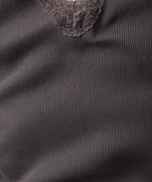 LEPSIM(レプシィム)の「抗菌レースインナー長袖 924816(Tシャツ/カットソー・レディース・チャコールグレー/オフホワイト/グレイッシュベージュ・MEDIUM/LARGE)」の15枚目の写真