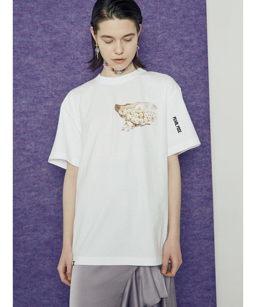 PAMEO POSE（パメオポーズ）の「Oyster T-Shirts（Tシャツ/カットソー・レディース・ホワイト/ブラック/ピンク・FREE）」の10枚目の写真