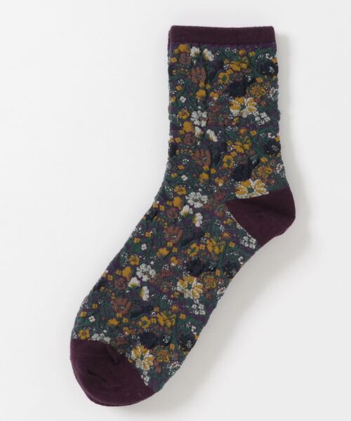 aimoha(アイモハ)の「Art花柄ソックス(ソックス/靴下・レディース・ベージュ/ブラウン/グレー/ブラック/パープル・FREE)」の16枚目の写真