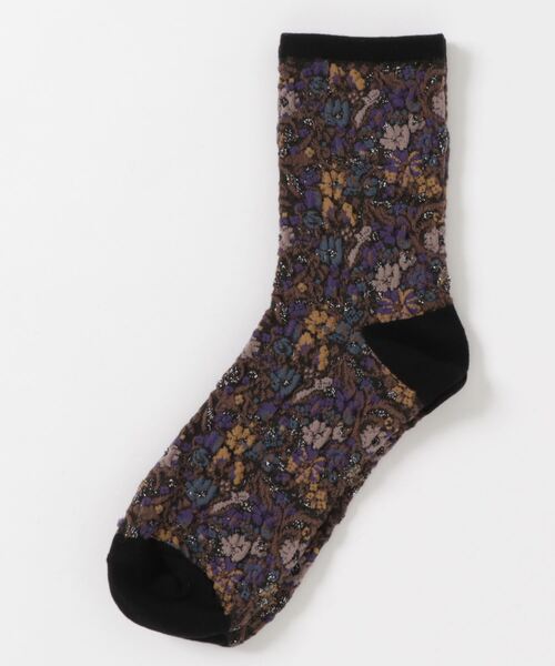 aimoha(アイモハ)の「Art花柄ソックス(ソックス/靴下・レディース・ベージュ/ブラウン/グレー/ブラック/パープル・FREE)」の17枚目の写真