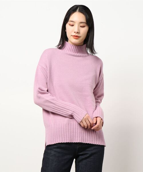 KOBE LETTUCE（コウベレタス）の「もっちり袖ロングリブニットトップス（ニット/セーター・レディース・ブルー系その他/グレー系その他/アイボリー/グリーン系その他/ピンク系その他・FREE）」の5枚目の写真