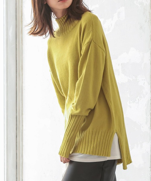 KOBE LETTUCE（コウベレタス）の「もっちり袖ロングリブニットトップス（ニット/セーター・レディース・ブルー系その他/グレー系その他/アイボリー/グリーン系その他/ピンク系その他・FREE）」の4枚目の写真