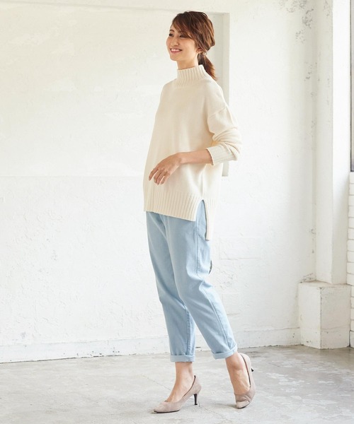 KOBE LETTUCE（コウベレタス）の「もっちり袖ロングリブニットトップス（ニット/セーター・レディース・ブルー系その他/グレー系その他/アイボリー/グリーン系その他/ピンク系その他・FREE）」の18枚目の写真