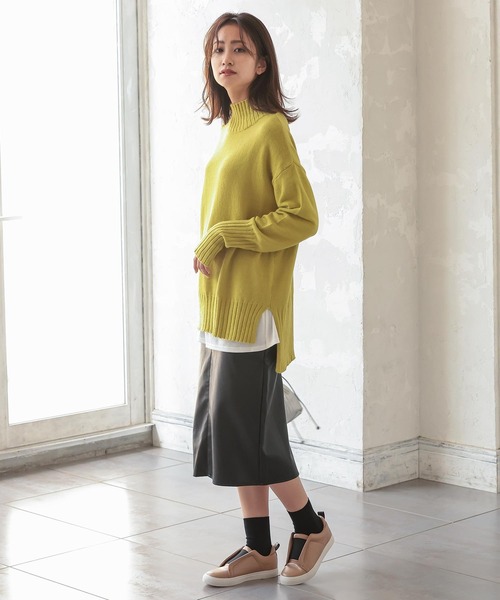 KOBE LETTUCE（コウベレタス）の「もっちり袖ロングリブニットトップス（ニット/セーター・レディース・ブルー系その他/グレー系その他/アイボリー/グリーン系その他/ピンク系その他・FREE）」の14枚目の写真