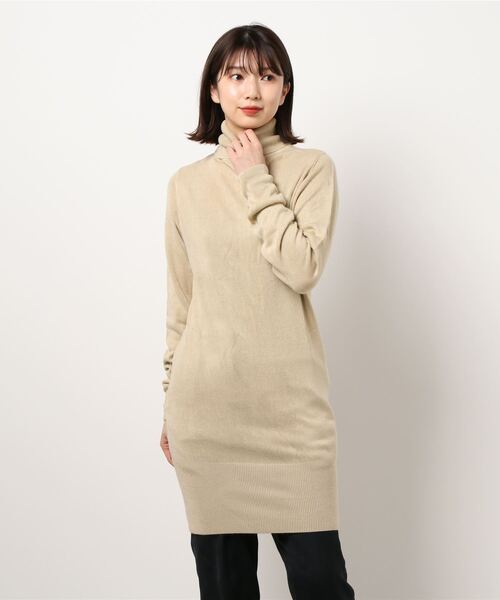 KOBE LETTUCE（コウベレタス）の「カシミアタッチシンプルニットチュニックワンピース（ニット/セーター・レディース・ベージュ/ライトブルー/グレー/レッド/アイボリー/マスタード/ブルー系その他/イエロー系その他/ピンクベージュ/レッド系その他/オレンジ系その他/ワイン/グレイッシュベージュ/ライトカーキ/その他2/ホワイト系その他/ブラック系その他/ホワイト系その他2/ブラック系その他2/ベージュ系その他3/ベージュ系その他5/グリーン系その他3/グリーン系その他6/ブルー系その他3/ブルー系その他5/ブルー系その他7/イエロー系その他3/イエロー系その他6/レッド系その他2/レッド系その他4/オレンジ系その他2/オレンジ系その他3・1/2/3）」の8枚目の写真