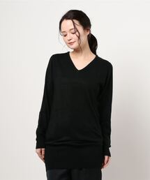 カシミアタッチシンプルニットチュニックワンピース