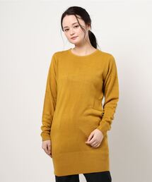カシミアタッチシンプルニットチュニックワンピース