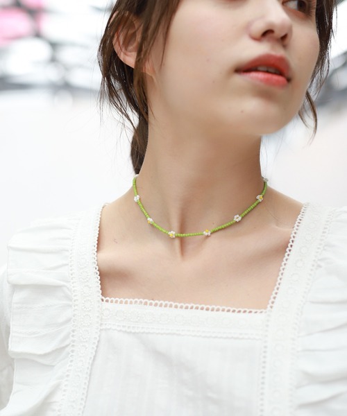 Heather(ヘザー)の「ビーズネックレス 935742(ネックレス・レディース・ホワイト系その他/グリーン系その他・ONESIZE)」の2枚目の写真