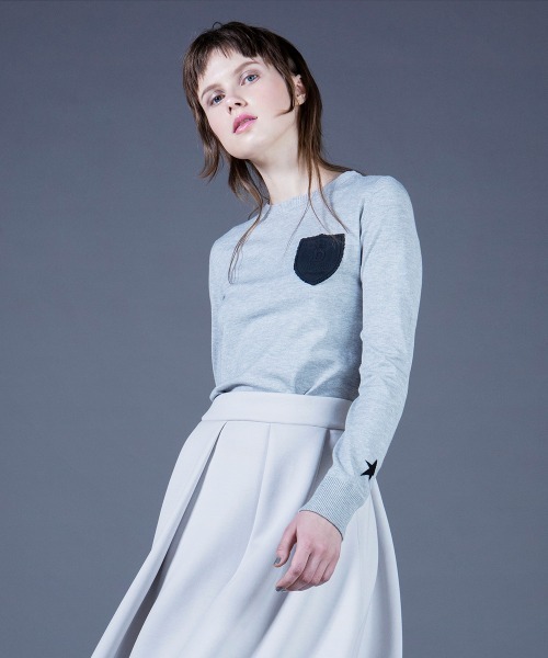 DOUBLE STANDARD CLOTHING（ダブルスタンダードクロージング）の「C/Rストレッチニット（ニット/セーター・レディース・ブラック/トップグレー/オフホワイト・36/38）」の3枚目の写真