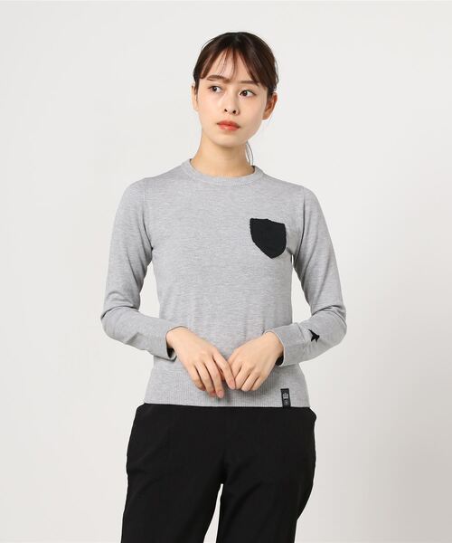 DOUBLE STANDARD CLOTHING（ダブルスタンダードクロージング）の「C/Rストレッチニット（ニット/セーター・レディース・ブラック/トップグレー/オフホワイト・36/38）」の7枚目の写真