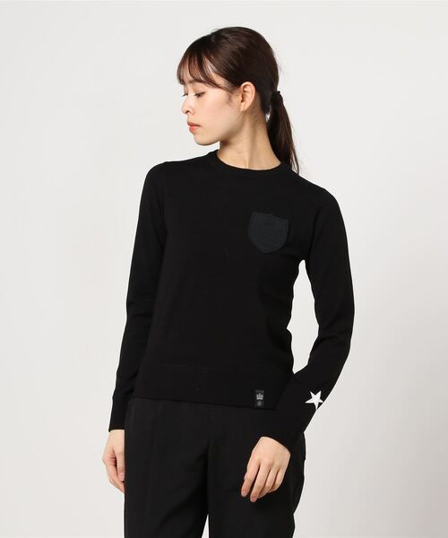 DOUBLE STANDARD CLOTHING（ダブルスタンダードクロージング）の「C/Rストレッチニット（ニット/セーター・レディース・ブラック/トップグレー/オフホワイト・36/38）」の8枚目の写真