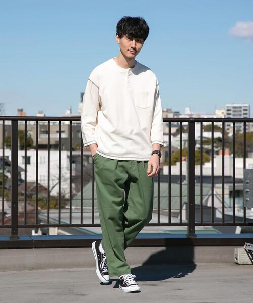 coen(コーエン)の「ワッフルヘンリーネック7分袖Tシャツ(Tシャツ/カットソー・メンズ・ダークグレー/オフホワイト・X-LARGE/SMALL/MEDIUM/LARGE)」の17枚目の写真