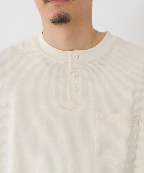 coen(コーエン)の「ワッフルヘンリーネック7分袖Tシャツ(Tシャツ/カットソー・メンズ・ダークグレー/オフホワイト・X-LARGE/SMALL/MEDIUM/LARGE)」の8枚目の写真