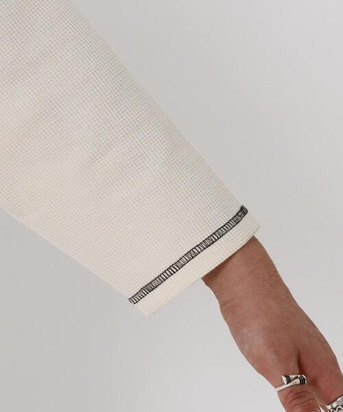 coen(コーエン)の「ワッフルヘンリーネック7分袖Tシャツ(Tシャツ/カットソー・メンズ・ダークグレー/オフホワイト・X-LARGE/SMALL/MEDIUM/LARGE)」の22枚目の写真